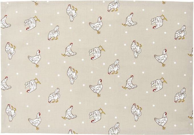 Clayre & Eef Placemats (set v 6) 48*33 cm Beige Katoen Kip Rechthoek Tafelmat