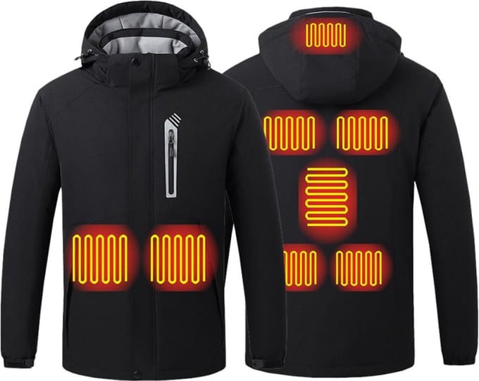 KIMO DIRECT Verwarmde Ski Jas - Heated Jacket - Elektrische Verwarming - Verwarmde Jas - Unisex - Zwart - Maat S