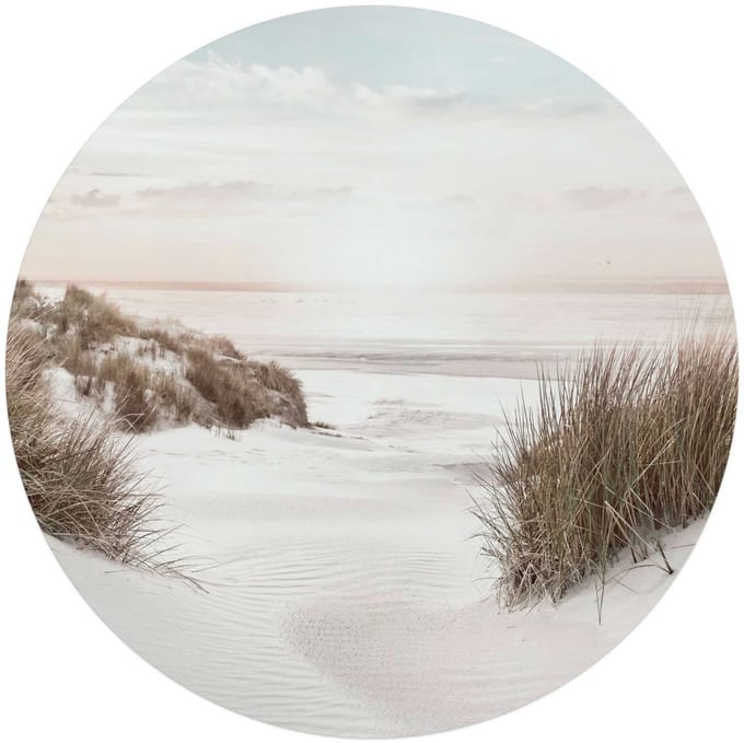 Glasschilderij Horizon aan het strand - Ø 70 - Glas - REINDERS