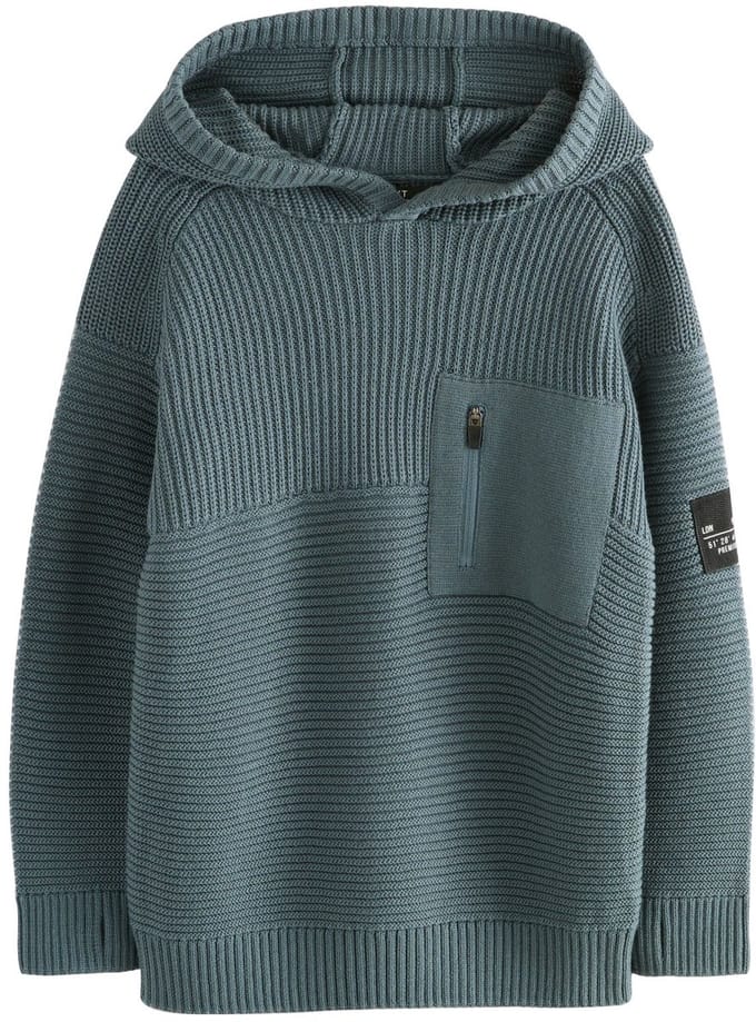 Next - Jongens - Gebreide utility-hoodie - Blauw
