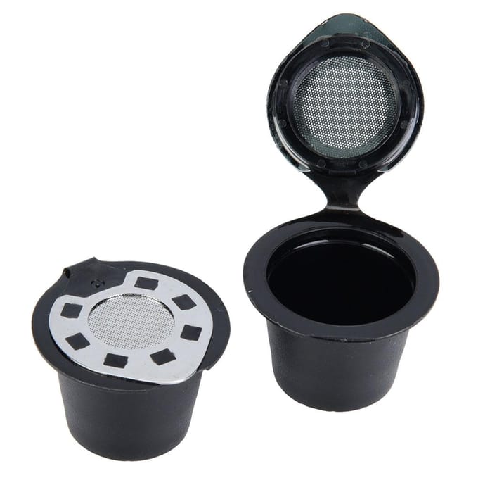 5 stuks/set Plastic & Roestvrij Staal Herbruikbare Navulbare Koffiecapsules Pod Filter Cups Zeef Silver black