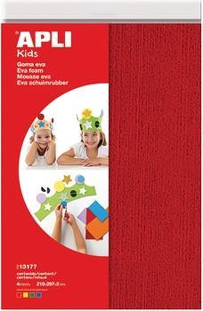 Apli Kids EVA Foam vellen A4 Pluche - 4 vel