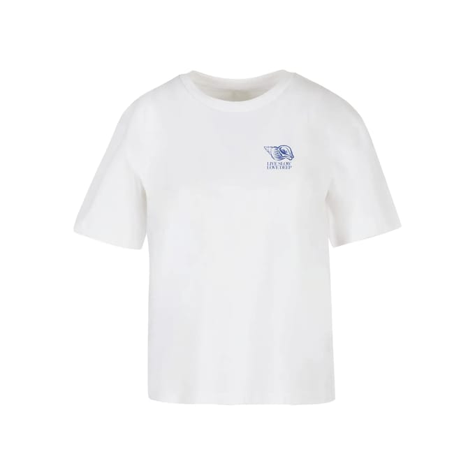 Dames-T-shirt Miss Tee Live Slow Seashells