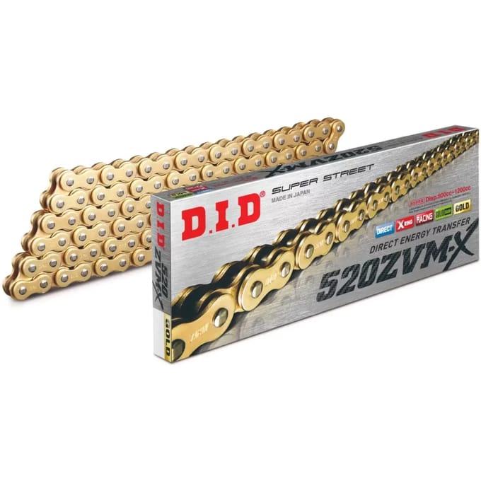 Motorfiets rolketting D.I.D 520Zvm-X(G&G) X 108 Mail. Zj