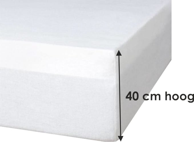 Boxspring molton hoeslaken - 100% katoen - extra hoog 40 cm - 140x210 cm - wit