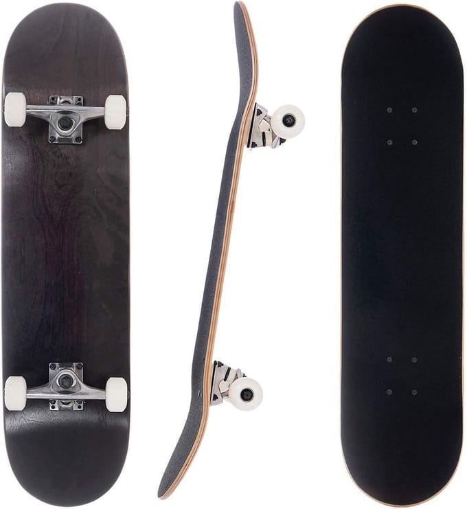 Compleet Skateboard - Skate Board - Straat Skate - Dubbele Kick Deck - 8 x 31.75 Inch - Zwart