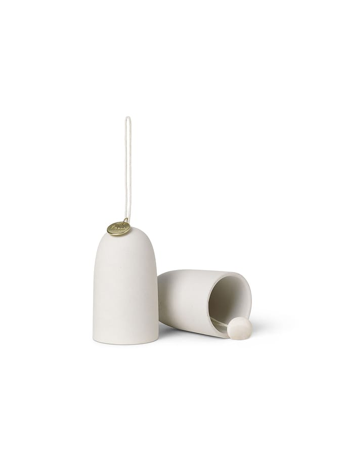Ferm Living - Bell Keramikornament - Set van 2 - wit
