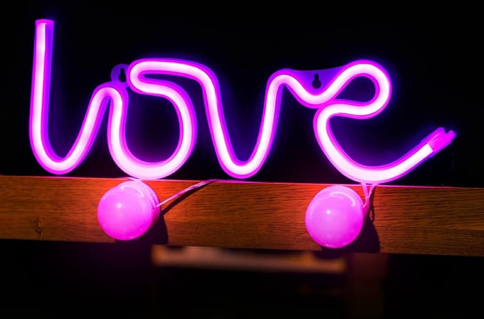 Forever Light Neon LED Light LOVE pink Bat + USB FLNEO5 Lichtdecoratie figuur