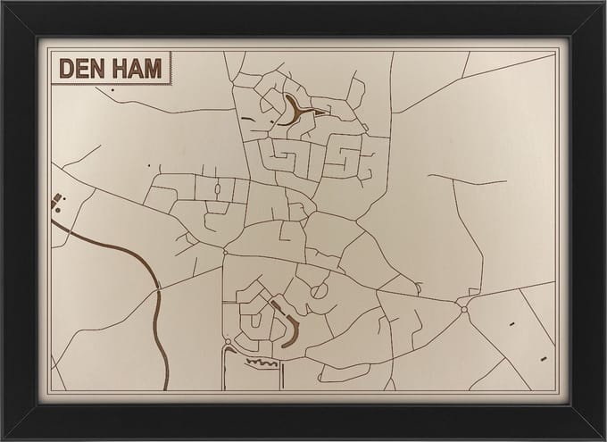 Houten stadskaart van Den Ham
