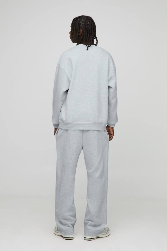 Basic jogger met rechte pijpen | Grey Marl | Size XL