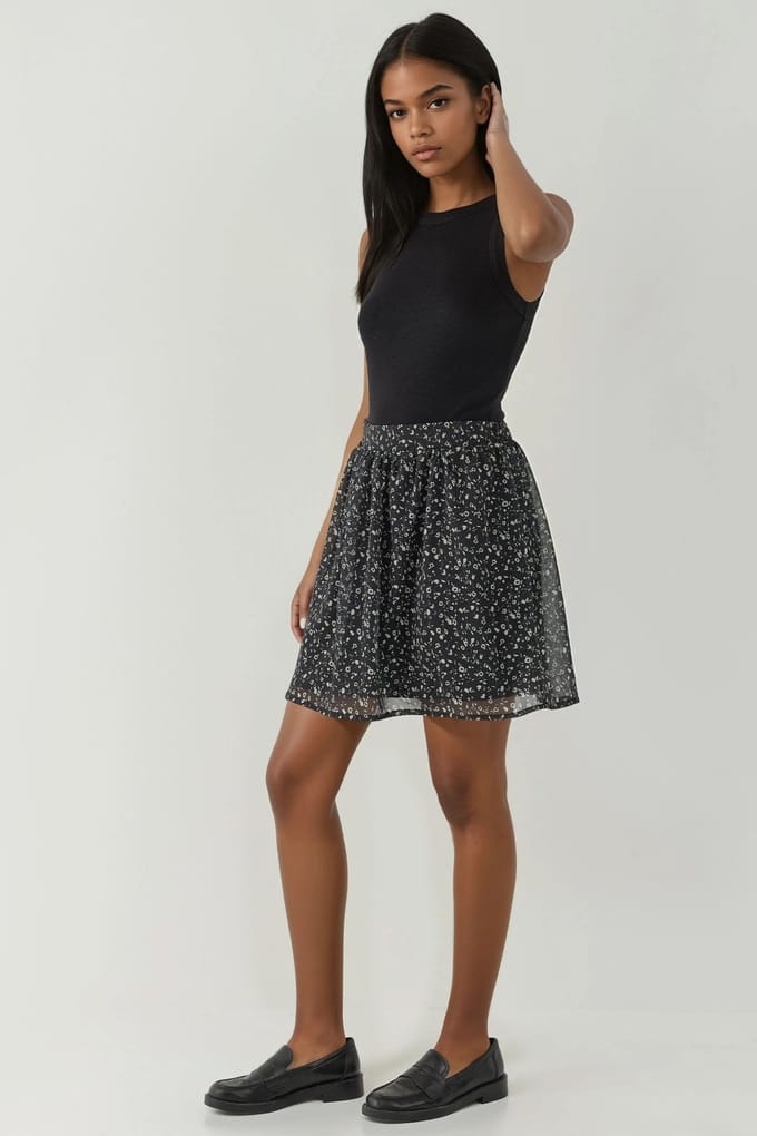 Hoge Taille Bloemen Mini Rok