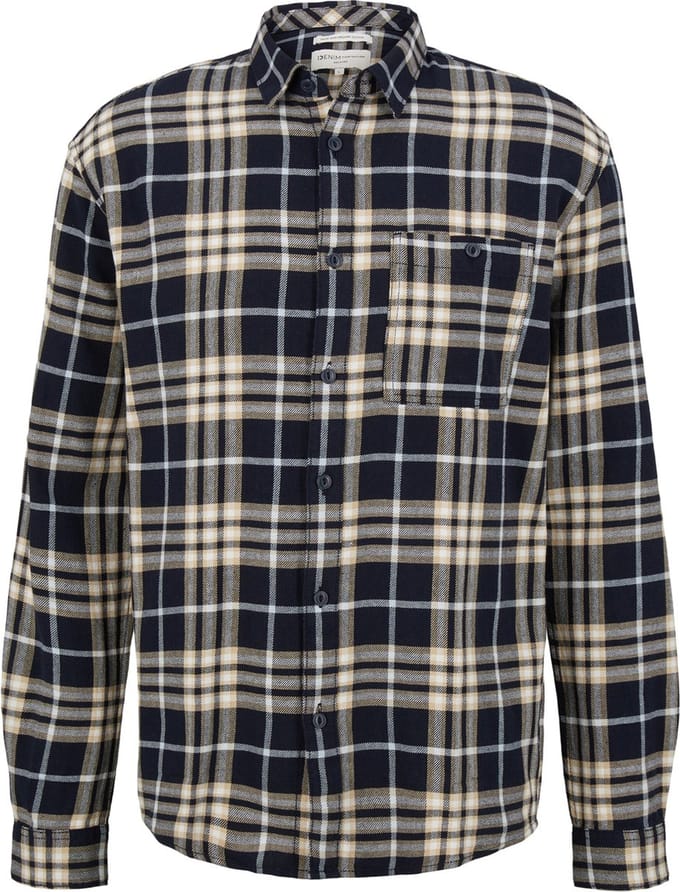 TOM TAILOR relaxed checked shirt Heren Overhemd - Maat M