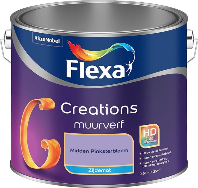 Flexa - Creations Muurverf Zijdemat - Midden Pinksterbloem - Mengverf - 2,5 L