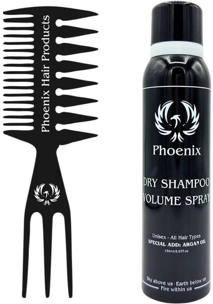 Phoenix Hair Products - Droogshampoo + Textuur Kam - Arganolie - Volume - Alle Haar Types - 150ML