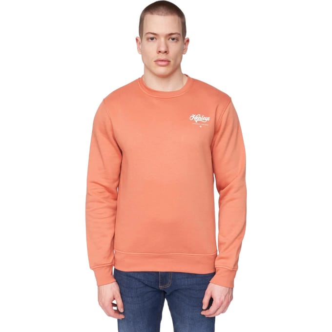 Henleys Heren Scripthen Crew Neck Sweatshirt (Baksteen Rood)
