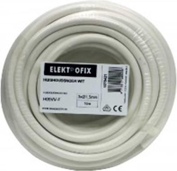 ELEKTROFIX HUISHOUDSNOER 3 X 1,5 MM WIT 5 METER