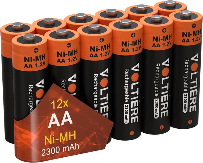 Voltière Oplaadbare Batterijen AA - 2300 mAh - Ni-MH AA Batterij - 12 Stuks