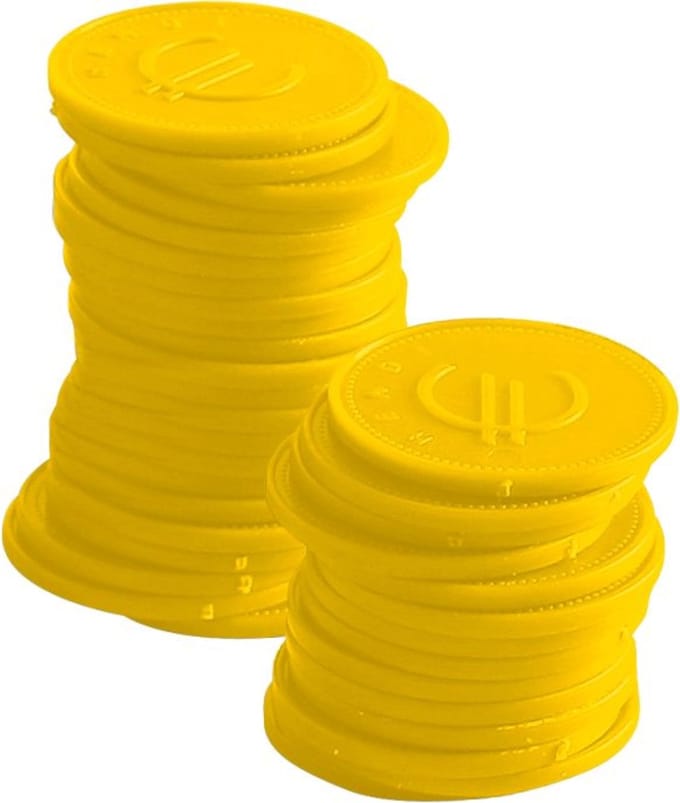 BarUp - Consumptiemunten - Geel - 100 st. - Ø25mm