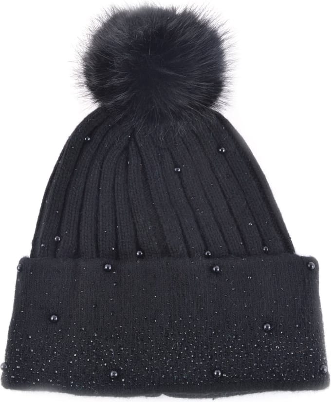 Giuliano muts - Pompom - Glitters - Winter - Zwart