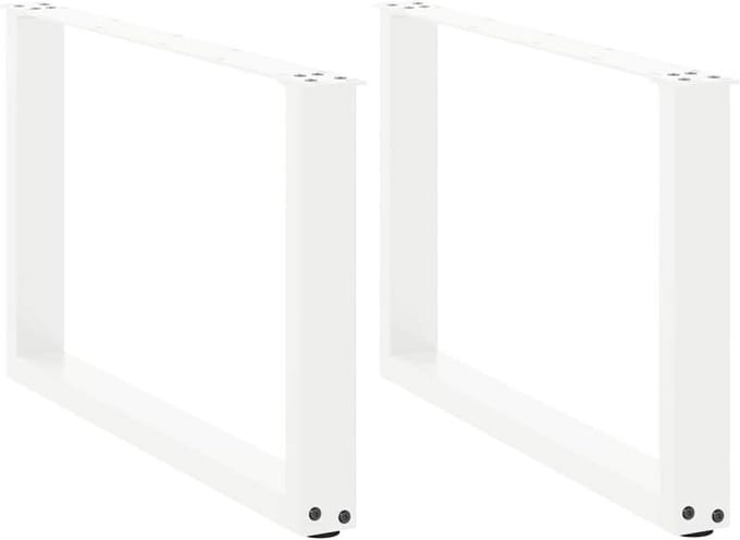 Set van 2 Salontafelpoten U-Vormig Metaal Wit 70x42-43 cm - DIY Onderstel