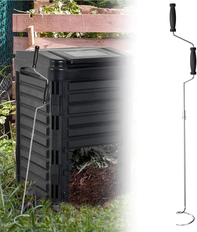 Compost Beluchter - Compost Turner - Compost Versnellen - Roestvrij Staal - 112 cm Lengte - Zilver