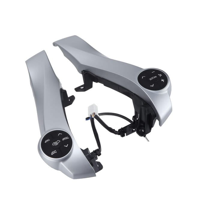 Stuurwielbekleding met Bedieningsknoppen Zilver ABS Multifunctioneel Vervanging voor Prius 2009?2014 black
