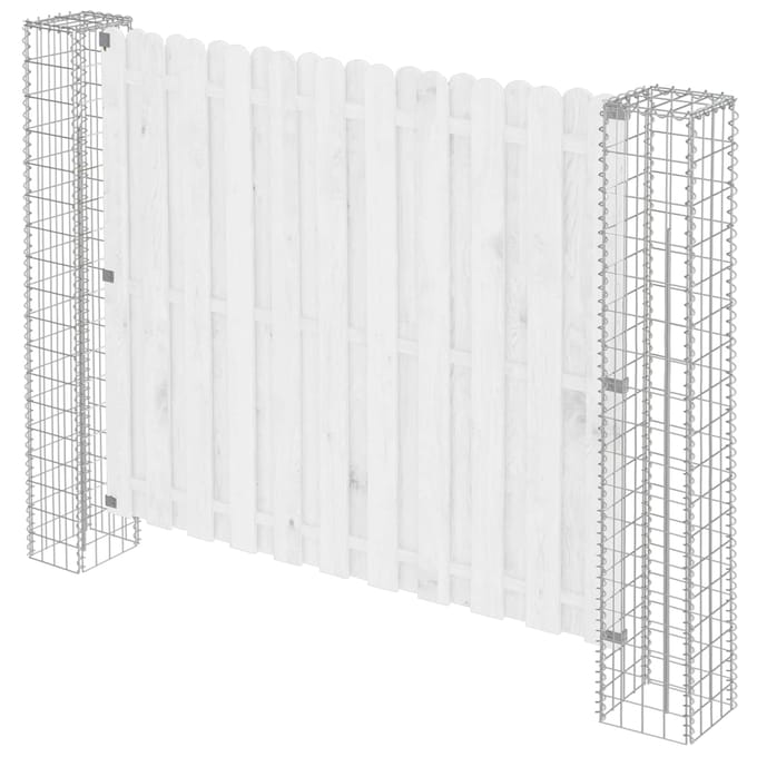 vidaXL - Hekpaal. - 2 - st - 20 - x - 20 - x - 190 - cm - Metaal - Zilver