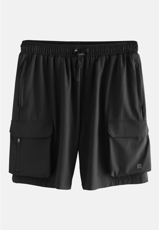 Next - Heren - Active cargo gym trainingshorts - Zwart