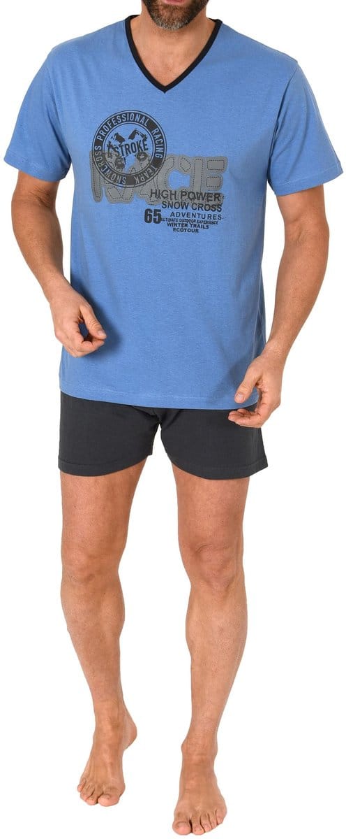Pyjama voor heren met korte mouwen Pyjama met korte V-hals