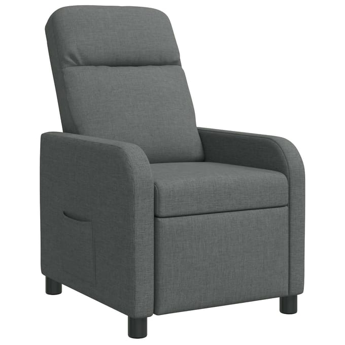vidaXL - Recliner - Donkergrijs - Stof