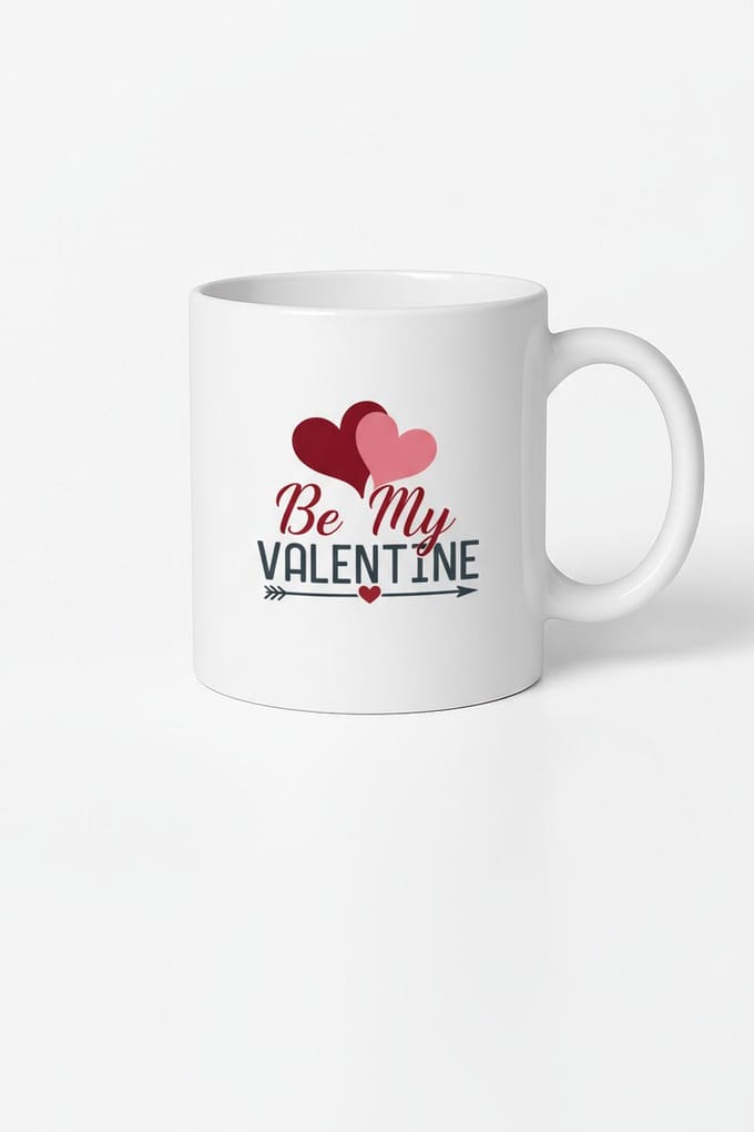 Be My Valentine Mok met Harten - Romantisch Valentijnscadeau