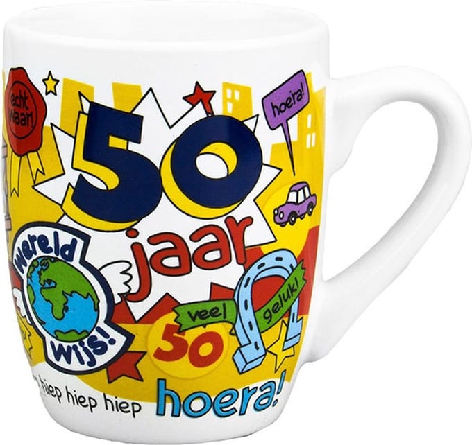 123 Kado koffiemokken - Grappige Abraham 50 jaar verjaardag man - 300 ml