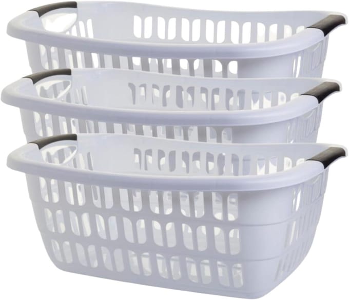 Wasmand Set - Opbergmandjes - Orde Scheppen - Europees Product - 3 stuks 55 cm - Wit