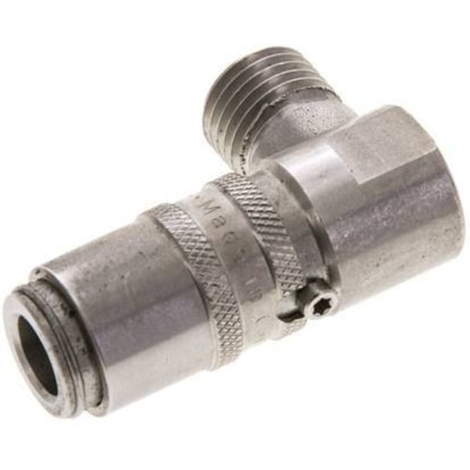RVS DN 6 Tempereerkoppeling Snelkoppeling M14x1.5 Buitendraad 90-deg