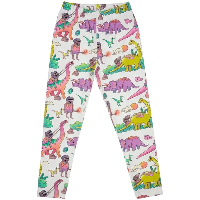 Legging voor meisjes Raspberry Republic Dino Riders Rainbow