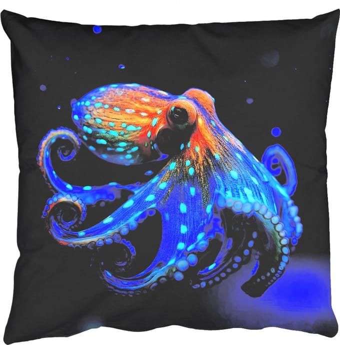 Sierkussens - Kussentjes Woonkamer - 60x60 cm - Octopus - Stippen - Blauw - Zee