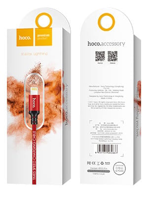 Hoco USB kabel naar Lightning rood - 2 m