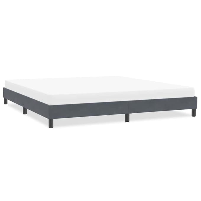 vidaXL - Bedframe - zonder - matras - 200x220 - cm - fluweel - donkergrijs
