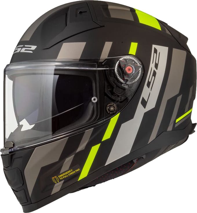 LS2 FF811 Vector II Tron M.Zwart H-V Geel-06 Integraalhelm - Maat S - Helm
