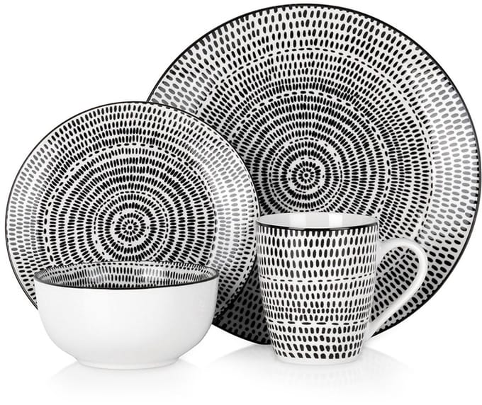Excellent Houseware Serviesset Porselein - Vaatwasserbestendig - Magnetronbestendig - Veelkleurig