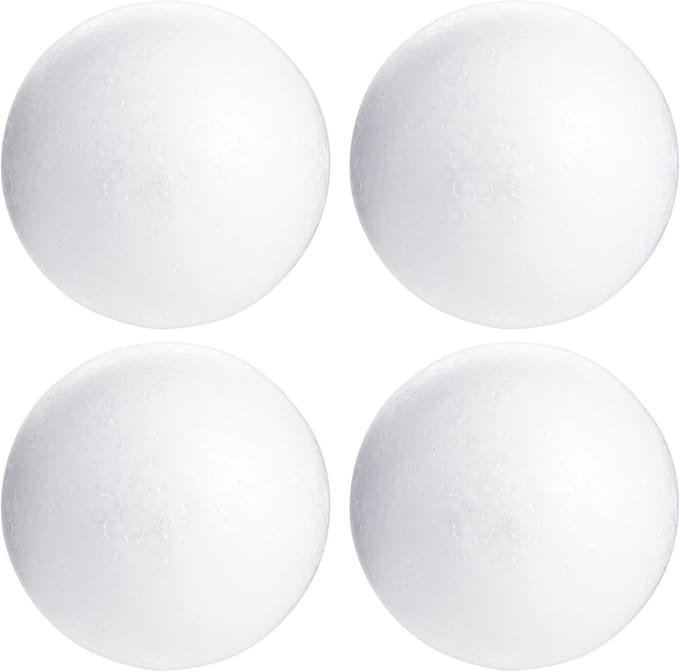 Ronde schuimballen voor ambachten en DIY projecten (5 inch, 4 pack)