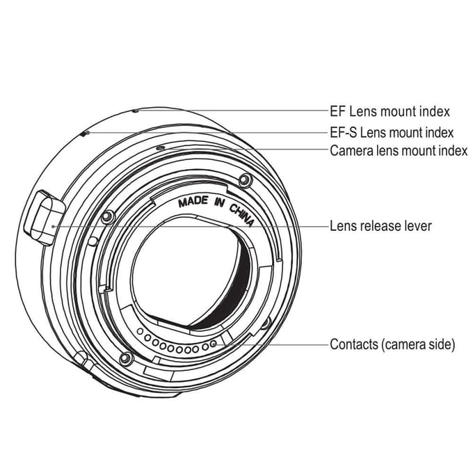 Autofocus EF-EOS M MOUNT Lensvattingadapter voor Canon EF EF-S Lens naar EOS Mirrorless Camera gray