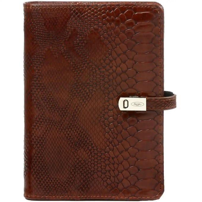 1111-74 Personal Bindmiddel Croco bruin 1 week per 2 paginas 2026-2027-2028