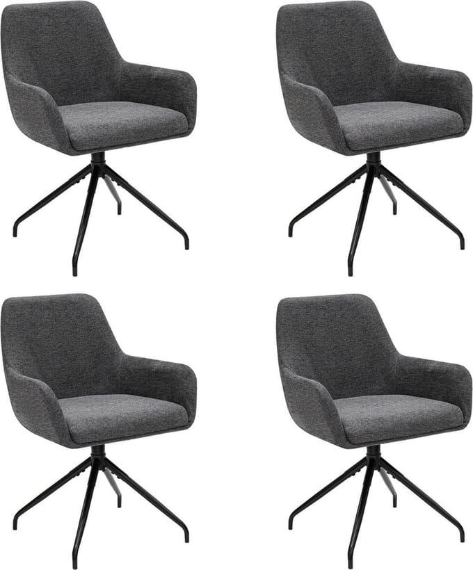 Set van 4 Kick draaistoel Miko - donkergrijs