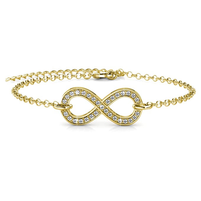 Infinity Eight Armbanden - Goud en Kristal