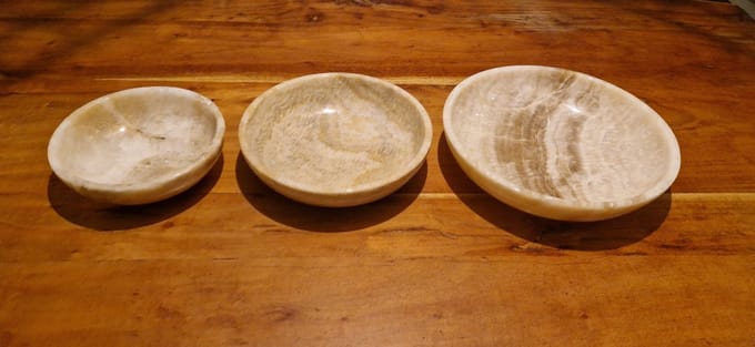 Teakea - Schalenset onyx 3 stuks Ø30 Ø25 Ø20 cm - lichtbruin