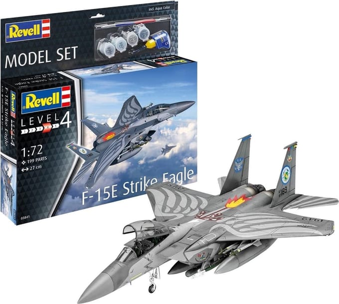 Revell Modelbouwpakket Militaire voertuigen - 63841 F-15E Strike Eagle Jetfighter Plane - Model Set Plastic - 1:72 - Modelbouw