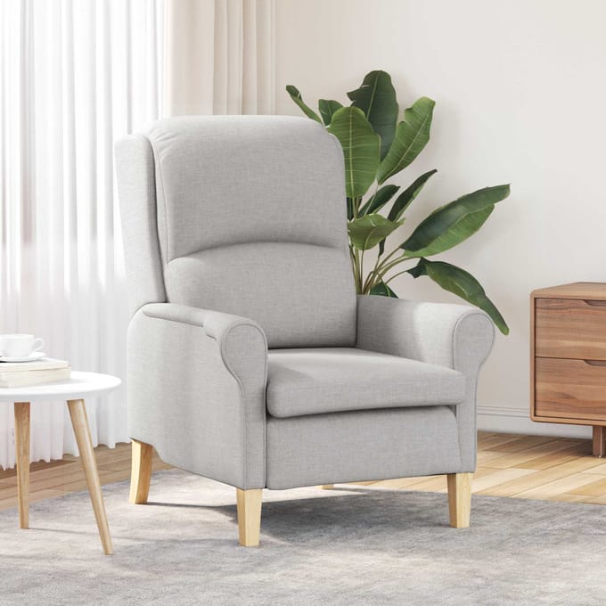 vidaXL - Fauteuil - Wolken - grijs - Stof