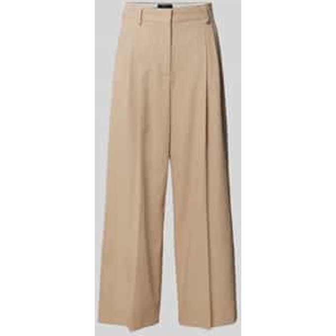 Wide leg bandplooibroek van puur katoen, model 'VETTURA'