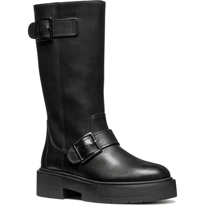 Geox D Spherica EC7 Leren Dames Zwarte Laarzen
